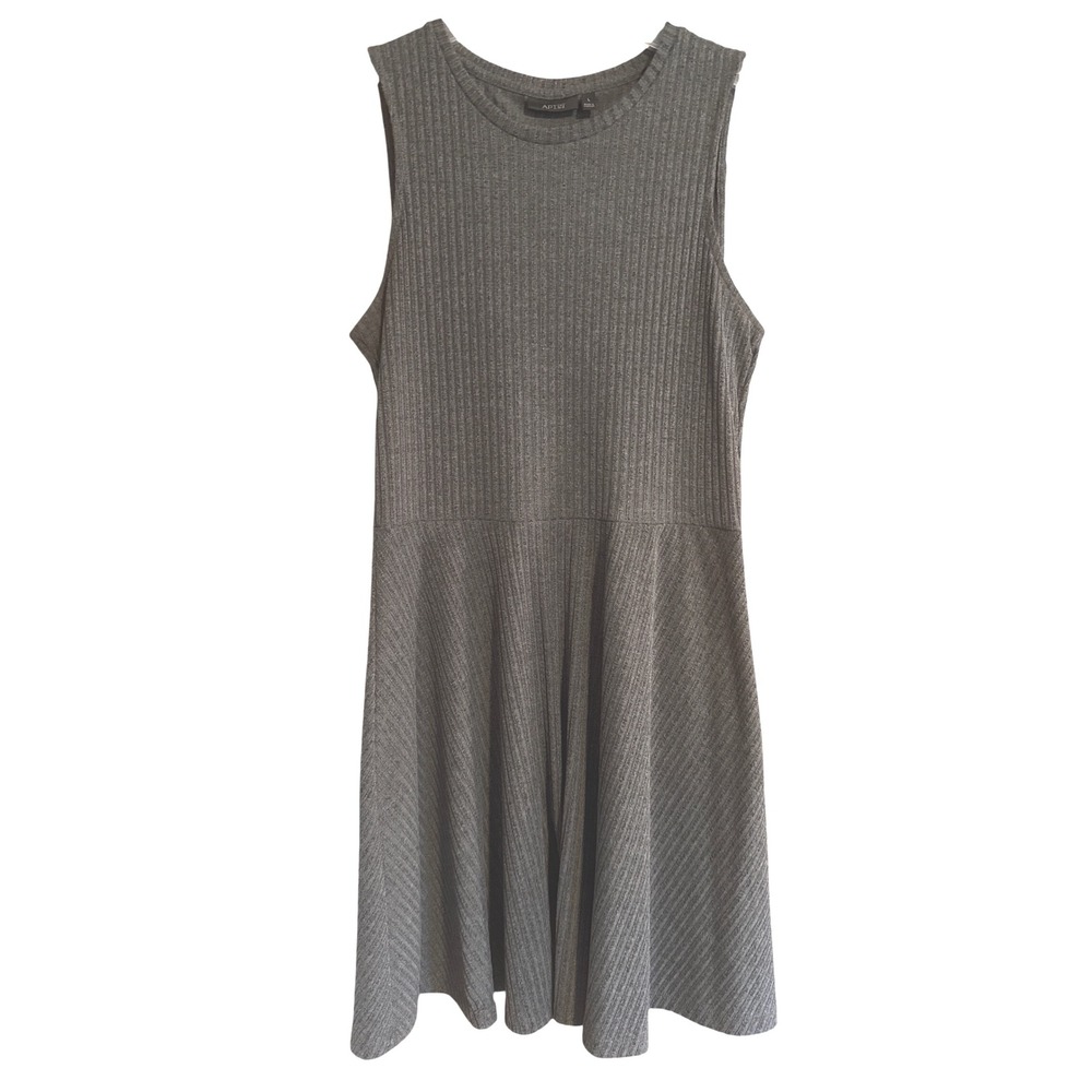 APT 9 Women's‎ Gray Ribbed Knit Fit and Flare Sleeveless Dress Size 8